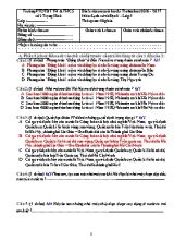Đề kiểm tra cuối học kì II môn Lịch sử và Địa lí 5 - Năm học 2016-2017 - Trường PTDTBT TH & THCS Số 2 Trọng Hoá